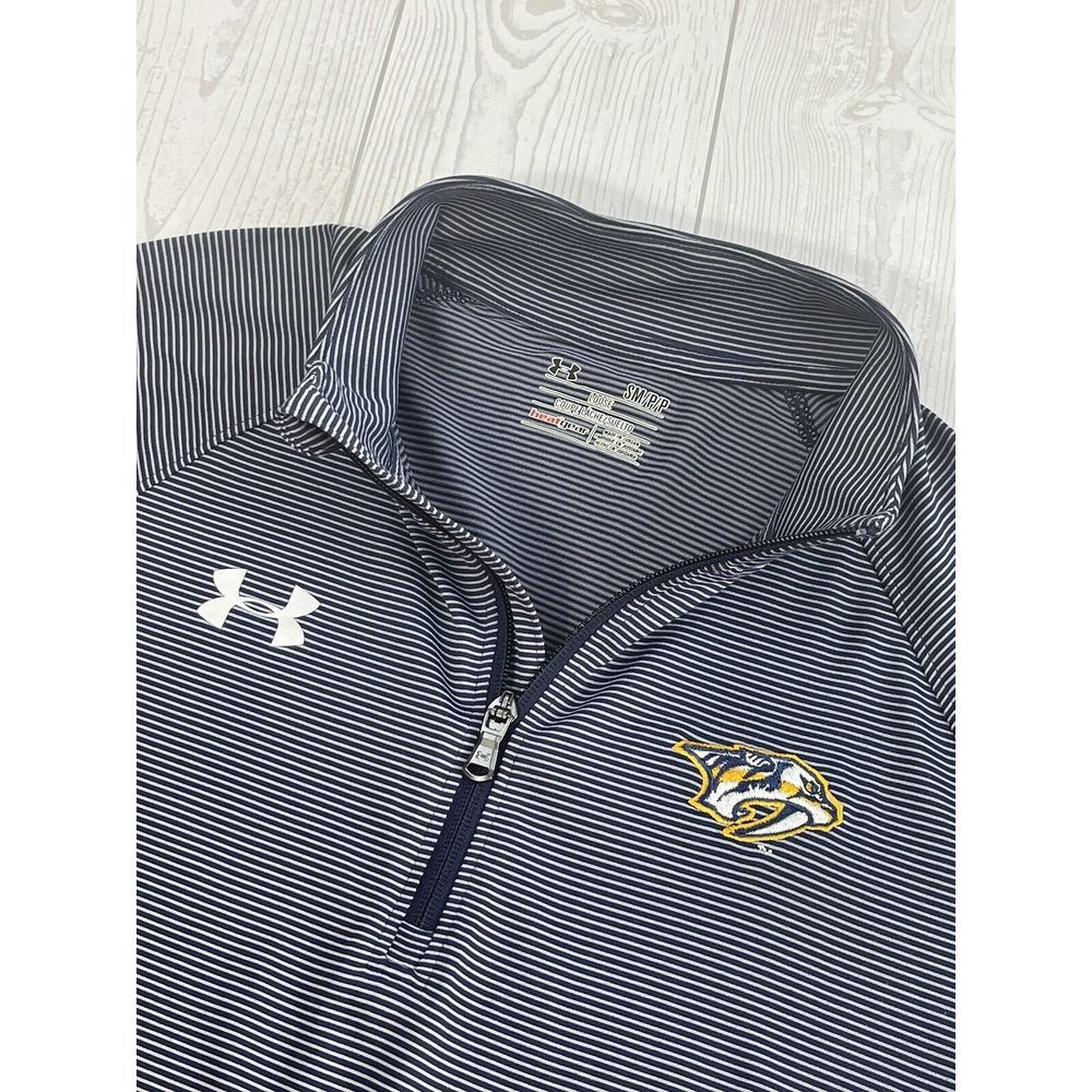 Nashville Predators Men's Small 1/4 Zip Pullover Long Sleeve‎ Blue Under Armour